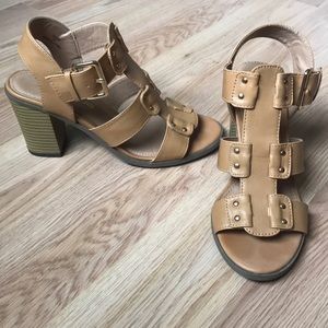Tan Block Heels